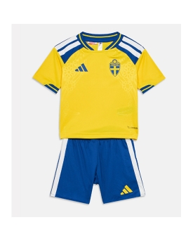 Billige Fotballdrakt Sverige Replika Hjemmedraktsett Barn VM 2026 Kortermet (med bukser)